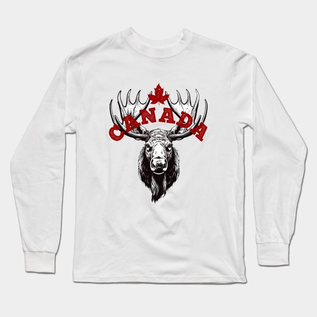 Canada Moose Long Sleeve T-Shirt by DavidLoblaw